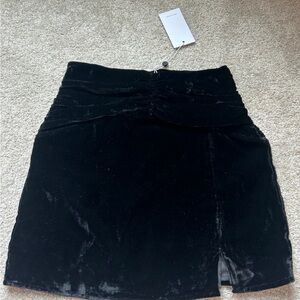 Lovers + Friends Black Velvet Pencil Skirt XS